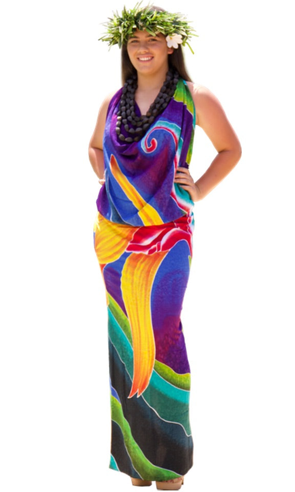 Bird of Paradise - purple - pareu/sarong
