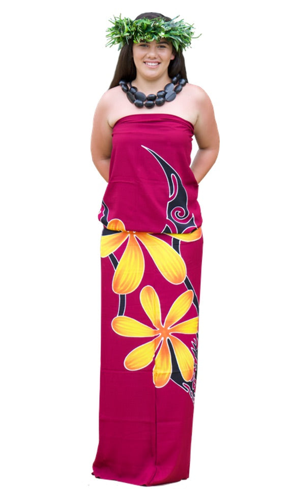 Heiva - maroon - pareu/sarong