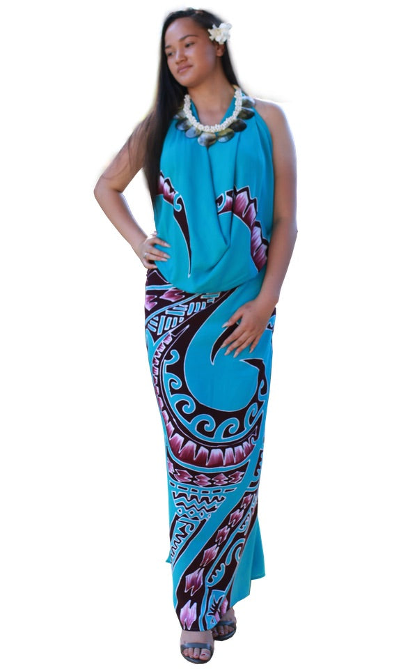 Ngaru - cyan-berry - pareu/sarong